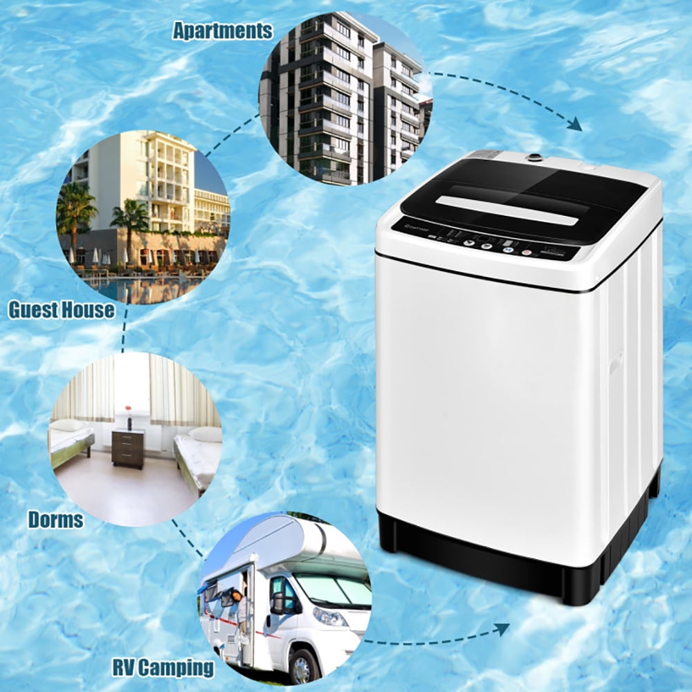 YYAo Washing Machine, Washer Machine,Full-Automatic Washing Machine 1.5 Cubic Feet 11 LBS Washer and Dryer-White