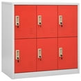 thumbnail image 1 of vidaXL Locker Cabinet Light Gray and Red 35.4"x17.7"x36.4" Steel, 1 of 6