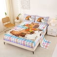 thumbnail image 2 of Erosebridal Kid Capybara Rabbit Bed Sheets, Buffalo Stripes King Sheets, 4pcs, 2 of 5