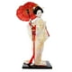 thumbnail image 3 of Tongina - Escultura de geisha japonesa de 30 cm, estilo asiático, para oficina, estantería, mesa, decoración del hogar, color blanco y dorado, 3 of 8