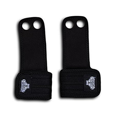 Bear Grips: Two Hole Gymnastic Hand Grips, Premium Suede Leather Hand Protection From Blisters And Calluses From Wods, Pull-ups, Olympic Weight Lifting (Black, Small, Pair: Two Per Package)