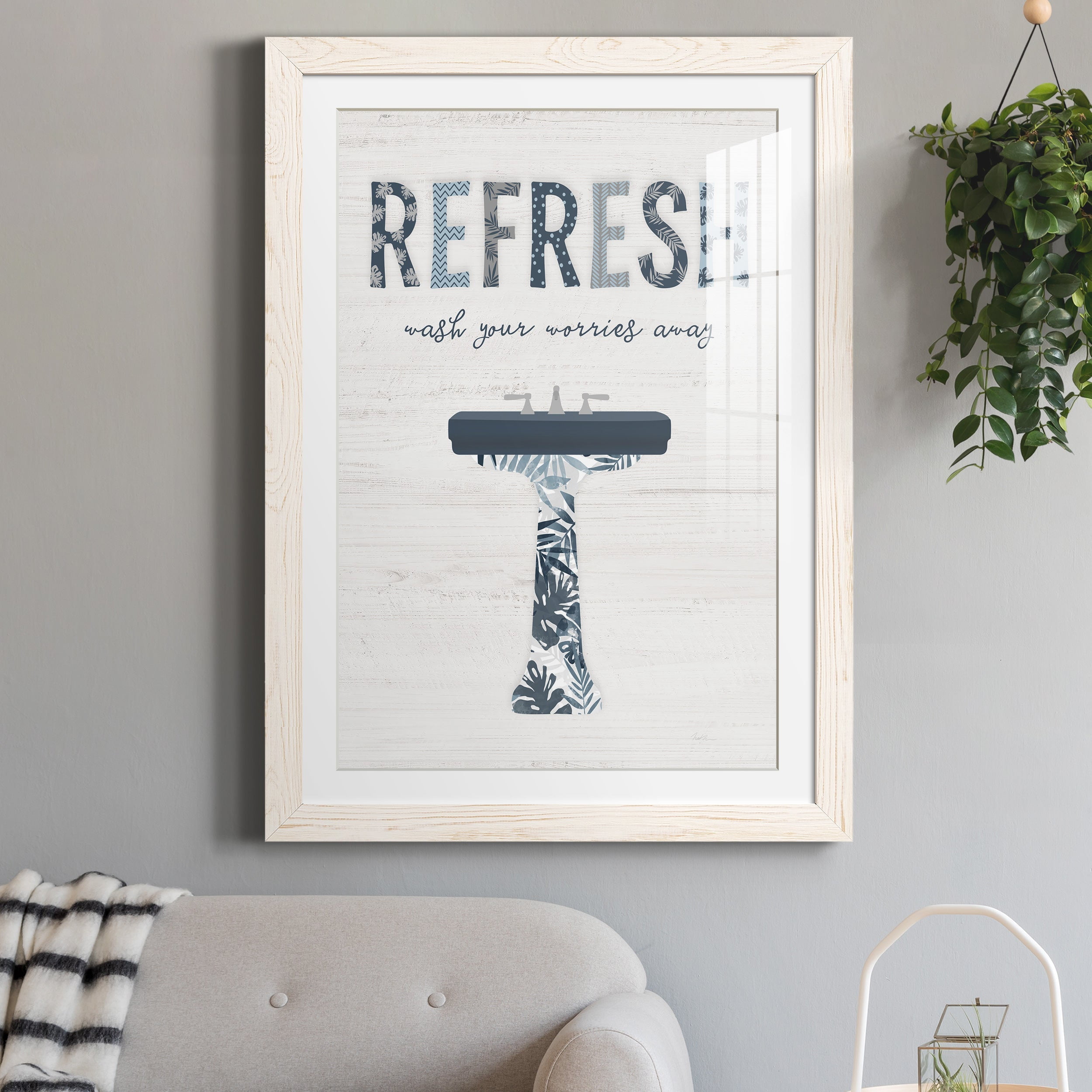 Palm Bath II - Premium Framed Print - Distressed Barnwood Frame - Ready to Hang