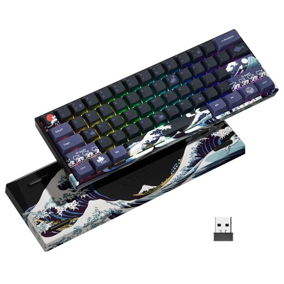 XVX 60% Gaming Keyboard, RGB 3-Modes Wireless Mechanical Keyboard, Mini 60 Percent Gamer Keyboard with Hot-Swappable Pre-lubed Linear Switch for Windows &