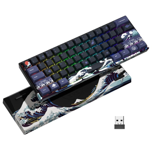 XVX 60% Gaming Keyboard, RGB 3-Modes Wireless Mechanical Keyboard, Mini 60 Percent Gamer Keyboard with Hot-Swappable Pre-lubed Linear Switch for Windows &