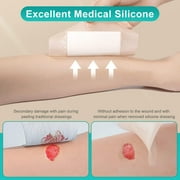 Dimora Silicone Foam Dressing with Border Adhesive 4x8 Waterproof Wound Dressing Bandage for Wound Care 5 Pack