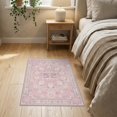 thumbnail image 3 of ODIKA 2'x3' Washable Throw Rug Non-Slip, Low Profile, Flatwoven, Easy Care Round Traffic Storybook Whimsical Carousel Transitional Scallop Banded for Hallway, Study Room, 3 of 7
