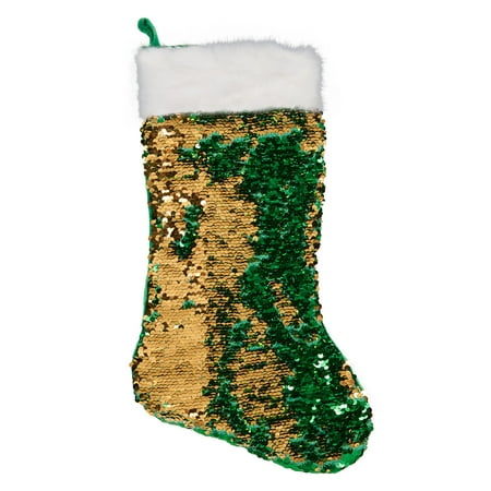 Green & Gold Reversible Sequin Stocking