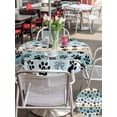 thumbnail image 6 of Outdoor Tablecloth with Umbrella Hole Zipper Blue Beige Paw Print Round Tablecloth 60" Waterproof Outside Table Cloth Vintage Farmhouse Country Wood Grain Patio Table Cover Tablecloths for Picnic, 6 of 8