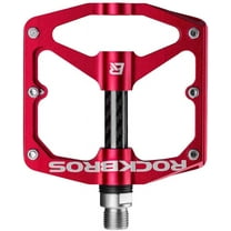ROCKBROS Mountain Bike Pedals Flat Bicycle Pedals 9/16 Road Bike Pedals Carbon Fiber Sealed Bearing Flat Pedals for MTB Red