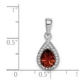 thumbnail image 2 of 925 Sterling Silver Rhodium Plated Red and Clear Cubic Zirconia Pendant Necklace Pendant for Women, 2 of 2