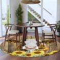 thumbnail image 4 of Round Rugs 8 Ft, Farmhouse Cow Non Slip Area Rugs for Kitchen Bedroom Entryway, Vintage Country Sunflower Brown Wood Washable Carpet Runner Rug Floor Mats for Bedroom Home Decor, 4 of 9