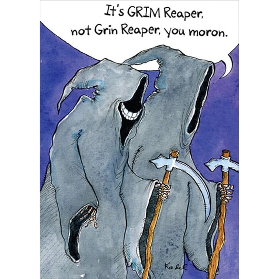 RSVP Grin Reaper Humorous : Funny Halloween Card