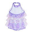 thumbnail image 4 of Eandarui Girls Shiny Sequins Ballet Dance Costume Latin Jazz Performance Dancewear Lavender 6, 4 of 5