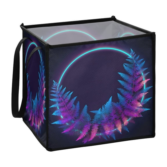 Home Organizer Foldable Fabric Storage Bin With Handle Abstract Circle