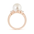 thumbnail image 2 of Angara Classic South Sea Cultured Pearl Bypass Ring in 14K Rose Gold for Women | June Birthstone Jewelry for Her, 2 of 8