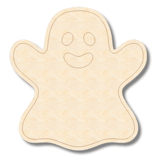 Unfinished Wood Etched Halloween Ghost Shape | Paint By Line Crafts 3" / 1/8"