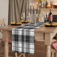 thumbnail image 2 of Black Buffalo Plaid Burlap Cotton Table Runner 18x72 Inches Long, Farmhouse Modern Checkered Farmhouse Table Runners, Outdoor Dining Tablecloths Decor for Baby Shower/Party/Wedding, 2 of 8