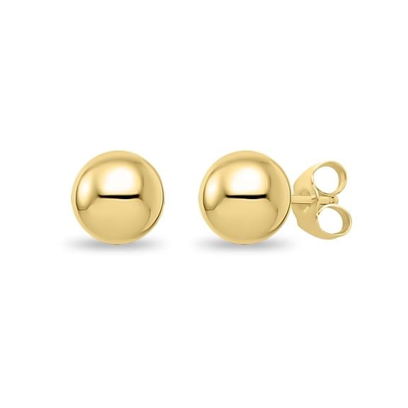 1/20 14K Yellow Gold Filled Real Round Ball Stud Earrings for Men Women Butterfly mm