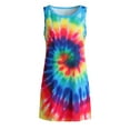 thumbnail image 3 of Dyfzdhu Summer Dresses for Women Casual Tie Dye Round Neck Sleeveless T Shirt Dress Beach Tank Mini Dress Hot Pink, 3 of 9