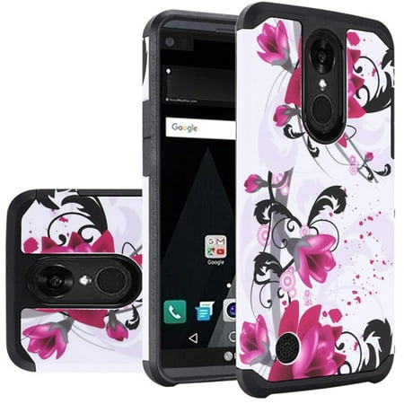 Phone Case for Verizon LG K20 V (VS501), Straight Talk LG Grace Case, Walmart Family Mobile LG Grace Case, LG K20-Plus, LG Harmony ( Cricket ) Dual Layered Hybrid Cover (Hybrid LiLy-Balck