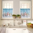 thumbnail image 4 of Winter Christmas Kitchen Curtains and Valances Set, Colored Snowman Snowflake Sky Blue Rod Pocket Window Valance 18 Inch Window Curtain Panels for Living Room Bedroom Laundry, 27.5x36in, 3 Pieces, 4 of 7