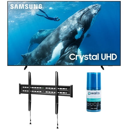 Samsung UN98DU9000FXZA 98 Inch Crystal 4K Smart TV with Picture Enhancer with a Walts TV FIXED-MOUNT-43-90 TV Mount for 43"-90" Compatible TVs and Walts HDTV Screen Cleaner Kit (2024)