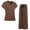 #8236:1 Pack, Dark Brown, variant on Cadmus 2-Piece Sets for Women Short Sleeve Tops Wide Leg Pants with Pockets, Navy Blue, M
