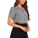 thumbnail image 4 of INSPIRAR CHIC Blusa de cuadros vintage con mangas abullonadas para mujer, L, negra, 4 of 6