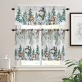 thumbnail image 2 of Winter Christmas Kitchen Curtains and Valances Set, Snowman Squirrel Christmas Tree Berry Rod Pocket Window Valance 18 Inch Window Curtain Panels for Living Room Bedroom Laundry, 27.5x24in, 3 Pieces, 2 of 7