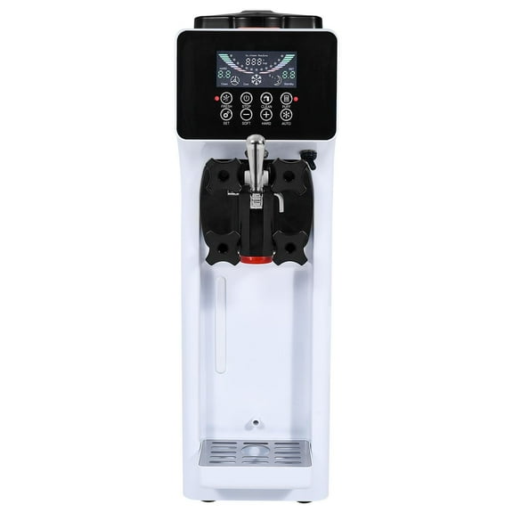 HCY Commercial Ice Cream Machine, 10.6 QT/H Yield, 1000W Single Flavor Countertop Soft Serve Ice Cream Maker, with 4L Hopper 1.6L Cylinder, LCD Panel Auto Clean Pre-cooling, for Restaurant Snack Bar