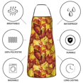 thumbnail image 6 of Disketp Autumn Mosaic Maple Leaves Kitchen Apron with adjustable Aprons for Women with Pockets Cooking Powder Pink Apron, 6 of 7