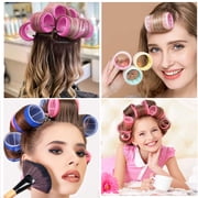 Self Grip Hair Rollers Set, Casewin Plastic Jumbo Size Hair Curlers, Salon Hair Dressing Curlers, Self Holding Rollers for DIY or Hair Salon Curlers for Hair Styling, 12 Pack (Random Color)