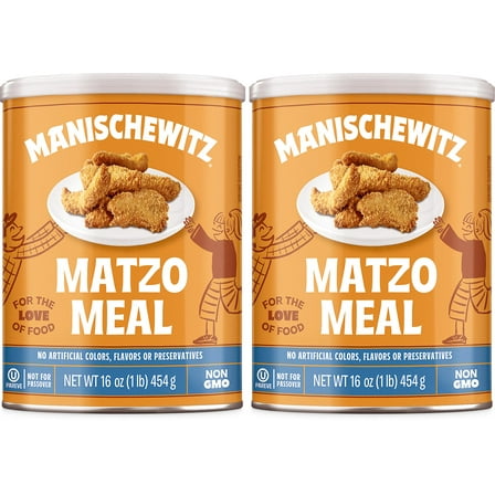 Manischewitz Matzo Meal Daily Canister, 1 Pound Pack of 2