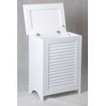 thumbnail image 3 of Redmon Contemporary Country Louvered Wooden Laundry Hamper, 3 of 4