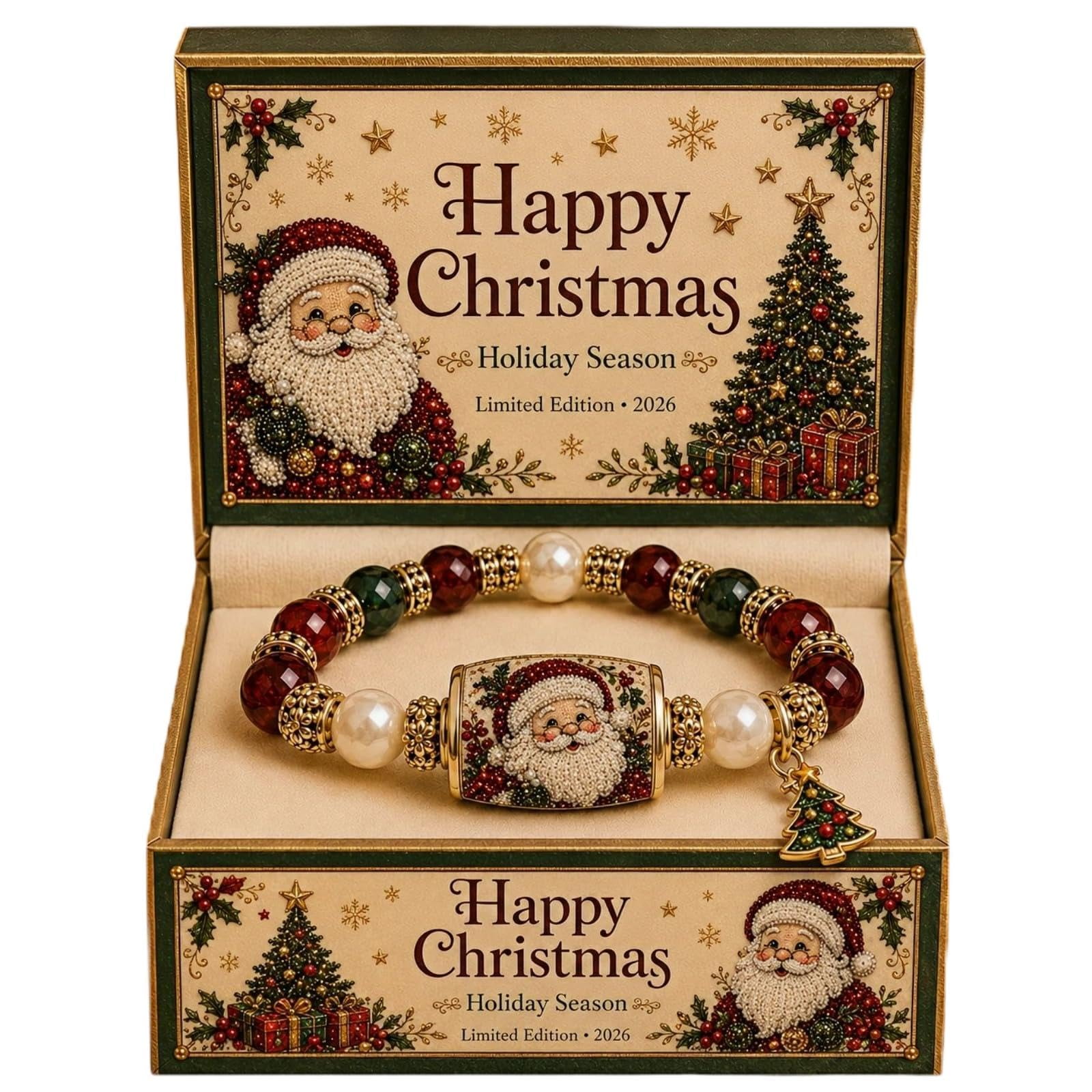 Christmas Magic Collection Bracelet, Holiday Charm Bracelet with Santa Claus Tree Reindeer Stocking Designs, Festive Christmas Jewelry Gift for Women Girls Family Friends(RL)