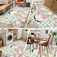 thumbnail image 5 of Area Rugs 2.7'x5', Easter Carpet for Living Room Bedroom Dining Room, Spring Rabbit Feet Wildflowers Eggs Green Lattice Throw Kitchen Rugs Non Slip Washable Rectangle Indoor Outdoor Rugs, 5 of 8