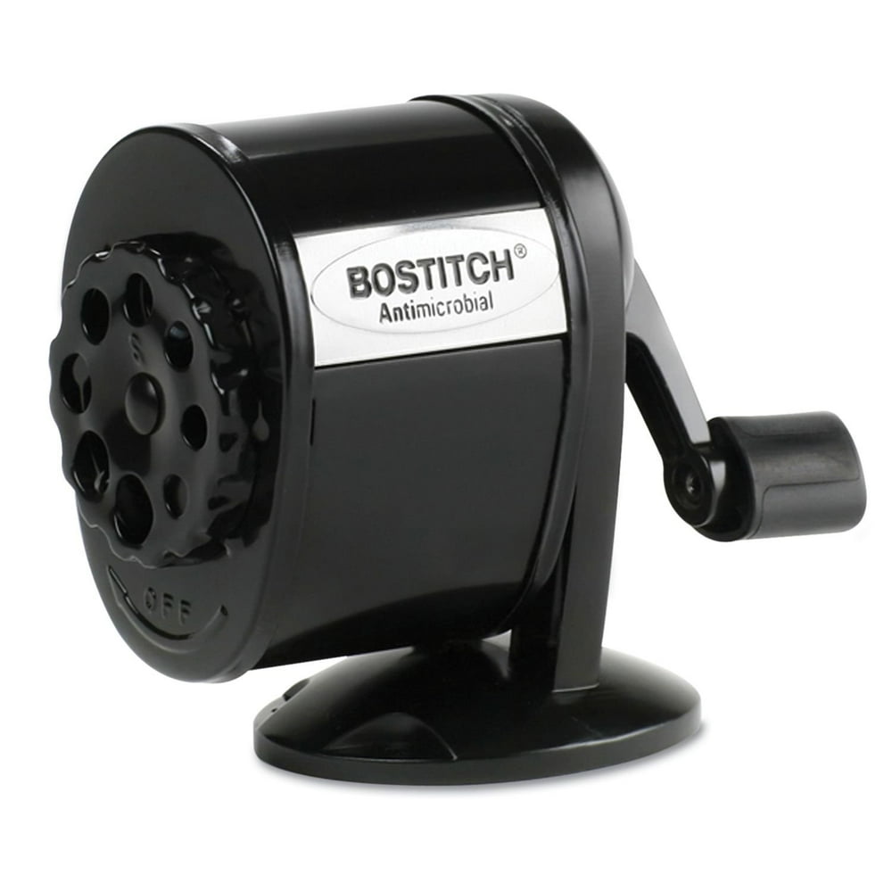 Bostitch Metal Antimicrobial Manual Pencil Sharpener, Black (MPS1BLK
