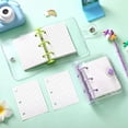 thumbnail image 3 of 2 Sets Mini Clear 3 Ring Binder Covers with Binder Inner Paper Bag Clear Soft PVC Notebook Closure Binder(Green,Purple), 3 of 7