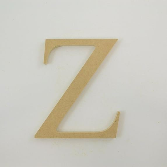 Package of 1, "Z" 6 Inch X 1/2" MDF Letters In The Times New Roman Font | Thick | Upper Case For Art & Craft Project, Made in USA