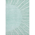 thumbnail image 2 of HomeRoots 655421 10 x 14 ft. Teal & Ivory Abstract Transitional Washable Machine Made Rectangle Area Rug with UV Protection, 2 of 9