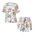 thumbnail image 4 of Naloa Lilies Flowers Women's Short-Sleeved Pajama Set, Loungewear, Summer pajamas, Breathable Cozy - XX-Large, 4 of 9