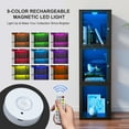 thumbnail image 3 of Slsy 53.1" Acrylic Display Cabinet with Lock, 3-Tier Glass Curio Case with Multi-Color LED Lights for Collectibles, Action Figures, and Models, Black, 3 of 8