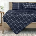 thumbnail image 1 of Bare Home Ultra-Soft Sheet Set - Premium 1800 Collection - Deep Pockets - 4-Pieces - California King, Modern Plaid - Midnight/White, 1 of 8