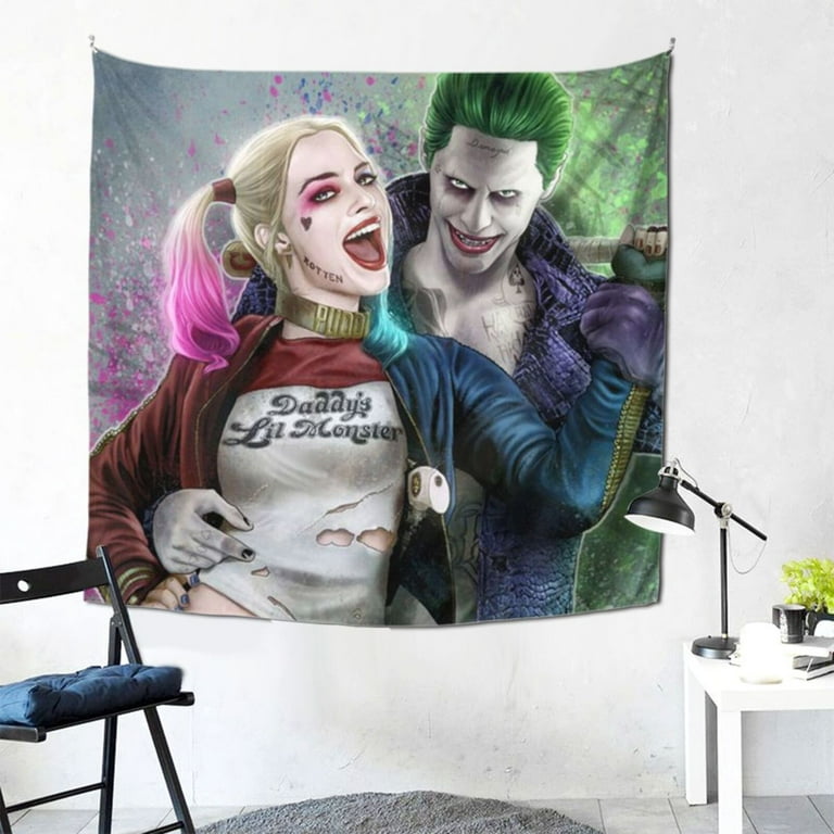 Harley Quinn Joker Film Tapestry Luxury Wall Hanging Tapestries Decor For Bedroom Living Room Dormitory Mural Blanket 59x59in Walmart