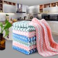 thumbnail image 1 of New Kitchen Stripe Dish Cloth Kitchen Rags Thicken Absorbent Housework Clean Towel Kitchen Cleaning SuppliesL-Pink5pcs He Qiyong unisex, 1 of 1