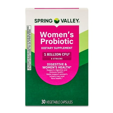 Spring Valley Women's Probiotic Dietary Supplement Vegetarian Capsules for Digestive Health, 30 Count