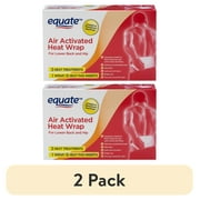 (2 pack) Equate Air Activated Heat Wrap, 3 Treatments, 1 Wrap with 6 Pads