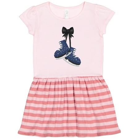 

Inktastic Ice Skates Ice Skating Stars Gift Toddler Girl Dress