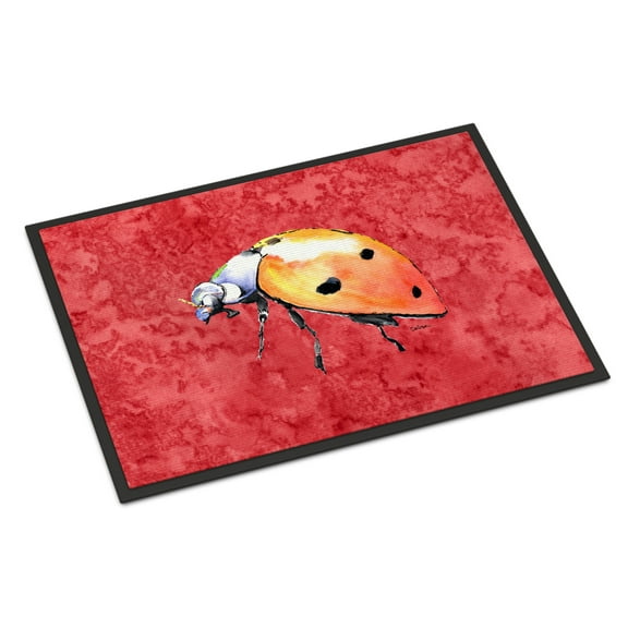 Carolines Treasures 8868MAT Lady Bug on Red Doormat 18x27 27"L x 18"W multicolor