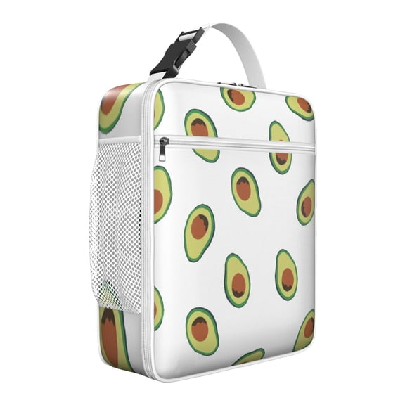 Fruit Print Insulated Lunch Bag - Leakproof Reusable Portable Cooler Tote for Adults,Work,School,Picnic,Camping|Detachable Strap,Handle,Bottle Pocket